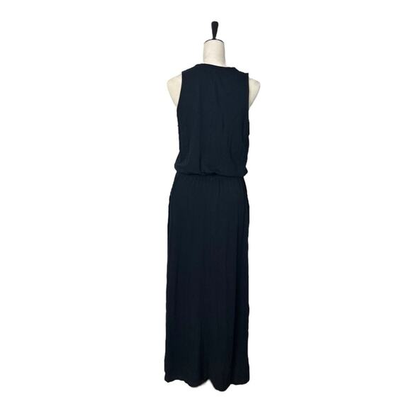 Splendid Eco New Black Maxi Dress Elastic Waist Sleeveless Women’s Size Medium - Picture 4 of 12